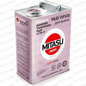 Масло трансмиссионное Mitasu Premium Multi Vehicle ATF, синтетическое, универсальное для АКПП, 4л, арт. MJ-328/4