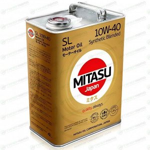 Масло моторное Mitasu Motor Oil 10w40, полусинтетическое, API SL/CF, для бензинового двигателя, 4л, арт. MJ-124/4