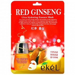 Тканевая маска с экстрактом красного женьшеня Ekel Red Ginseng Essense Mask