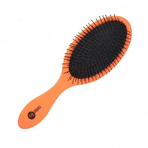 Щетка для волос Melon Pro массажная овальная 100% нейлон 11 рядов оранжевая, 224*70мм
