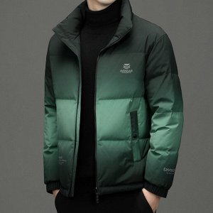 Куртка мужская зимняя с двумя боковыми карманами, цвет градиент темно-зеленый