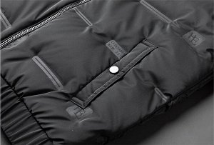 Куртка мужская укороченная, низ куртки и рукава на широкой резинке, с капюшоном (не съемный), цвет черный