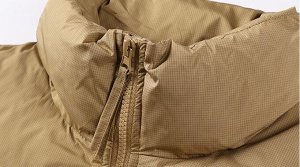 Куртка (пуховик) мужская без капюшона, боковые карманы на молнии,  ворот-стойка, цвет черный