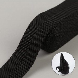 Красная лента Стропа, 25 мм, 2,5 ± 1 м, цвет чёрный
