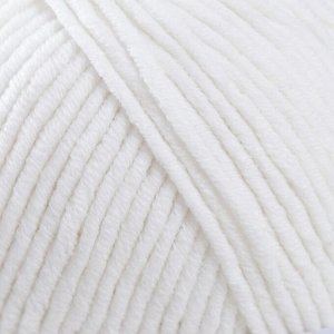 Пряжа для вязания спицами, крючком YarnArt, Jeans plus, 55% хлопок, 45% акрил, 160 м/100 г, (01 белый)