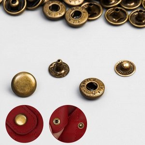 Кнопка установочная, Альфа, железная, d = 10 мм, цвет бронзовый