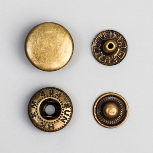 Кнопка установочная, Альфа, железная, d = 15 мм, цвет бронзовый