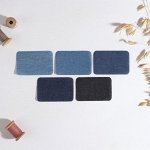 Набор заплаток для одежды «Синий спектр», прямоугольные, клеевые, 7,5 x 5 см, 5 шт