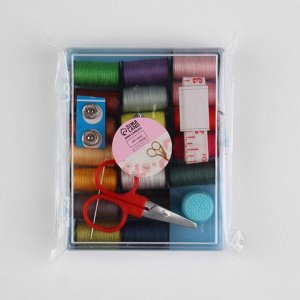 Швейный набор, 29 предметов, в пластиковой коробке, 10,5 x 8 x 2,5 см, цвет МИКС