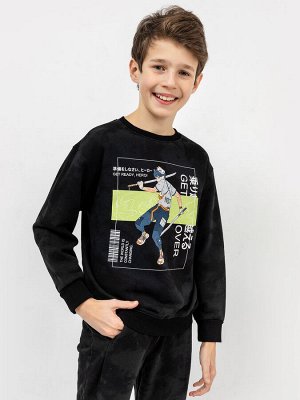 Джемпер черного цвета с азиатским принтом для мальчиков