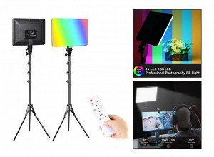 Профессиональная лампа RGB-LED Professional Photography Fill Light PM60, 60см 24 дюйма для фото и видео съёмки, осветитель, видеосвет + штатив