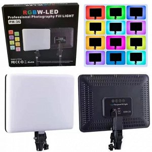 Профессиональная лампа RGB-LED Professional Photography Fill Light PM36, 36см для фото и видео съёмки, осветитель, видеосвет + штатив