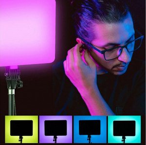 Профессиональная лампа RGB-LED Professional Photography Fill Light PM36, 36см для фото и видео съёмки, осветитель, видеосвет + штатив