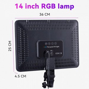 Профессиональная лампа RGB-LED Professional Photography Fill Light PM36, 36см для фото и видео съёмки, осветитель, видеосвет + штатив