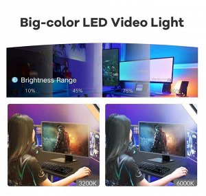 Профессиональная лампа RGB-LED Professional Photography Fill Light PM60, 60см 24 дюйма для фото и видео съёмки, осветитель, видеосвет + штатив