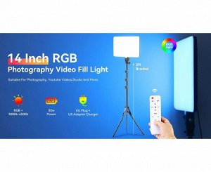 Профессиональная лампа RGB-LED Professional Photography Fill Light PM60, 60см 24 дюйма для фото и видео съёмки, осветитель, видеосвет + штатив