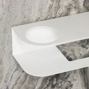 Держатель для туалетной бумаги «Лофт Арт», 23x10 см, с полочкой, цвет белый
