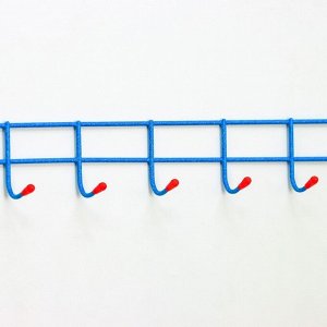 Вешалка настенная на 10 крючков Доляна «Лайт», 58x3x5 см, цвет МИКС