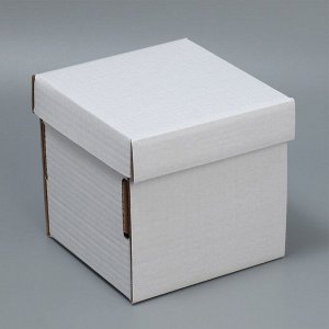 Коробка подарочная складная, упаковка, «Белая», 16.6 х 15.5 х 15.3 см