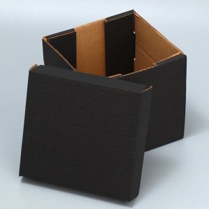Коробка подарочная складная, упаковка, «Чёрная», 16.6 х 15.5 х 15.3 см