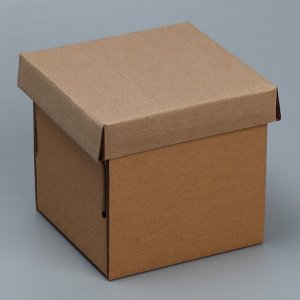 Коробка подарочная складная, упаковка, «Бурая», 16.5 х 15.5 х 15 см