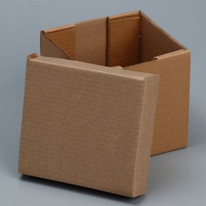 Коробка подарочная складная, упаковка, «Бурая», 16.6 х 15.5 х 15.3 см