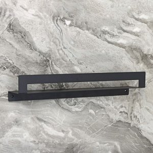 Полка с вешалкой для полотенец «Лофт Арт», 50x10 см, цвет чёрный