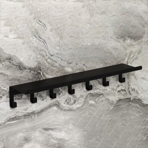 Полка с крючками «Лофт Арт», 50x10x7,5 см, цвет чёрный