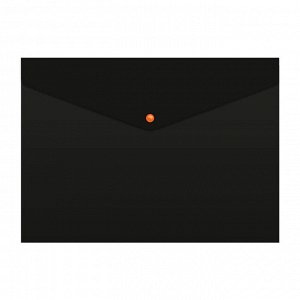 Папка-конверт на кнопке А4, 180 мкм, Calligrata No Secret, непрозрачная, черная, микс цветные кнопки