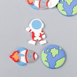 Декор для творчества резина «Космос», набор 15 шт., 3x3 см, МИКС