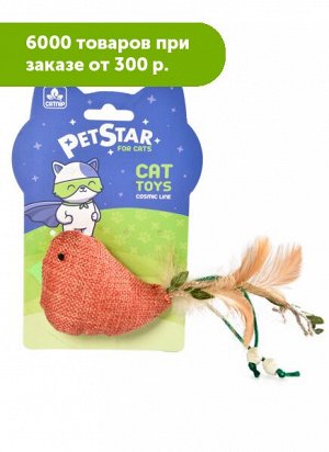 PET STAR Птичка с мятой и перьями/текстиль 23*7,5см