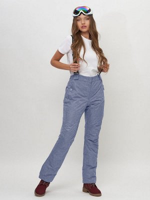 Полукомбинезон брюки горнолыжные женские серого цвета 55223Sr