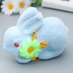 Декор пасхальный "Кролик с ленточкой и цветком на шее" МИКС 13 см