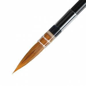 Кисть Roubloff Колонок микс серия QD15 № 6 ручка короткая черная матовая/ пластиковая обойма