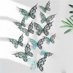 Интерьерные наклейки &quot;бабочки&quot; 12 шт., цвет зеленый