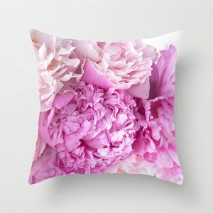 Наволочка принт "розы", цвет розовый/фиолетовый