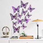 Интерьерные наклейки &quot;бабочки&quot; 12 шт., цвет фиолетовый