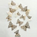 Интерьерные наклейки &quot;бабочки&quot; 12 шт., цвет золотой