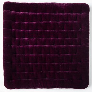 Подушка на стул бархатная квадратная, цвет фиолетовый