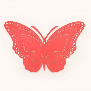 Интерьерные наклейки объемные "бабочки" 12 шт., цвет красный