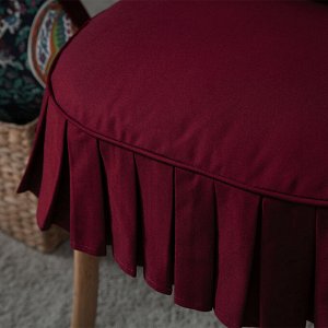 Подушка на стул с юбочкой, цвет бордовый