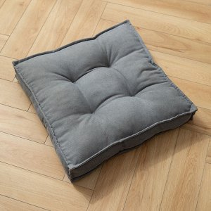 Подушка на стул квадратная, цвет серый