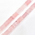 Бусины Розовый кварц 10 х15,5 мм Куб