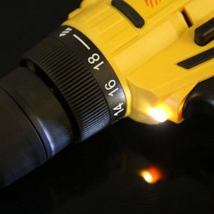 Шуруповерт ТУНДРА, патрон БЗ до 10 мм, LED, 2 х Li-ion 1.3 Ah=20V, 350/1250 об/мин, 28 Н*м