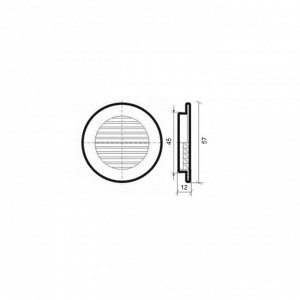 Решетка вентиляционная "КосмоВент" Л46, d=46 мм, неразъемная, комплект 2 шт.