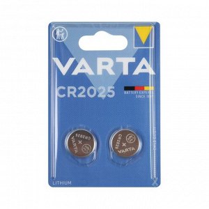 Батарейка литиевая Varta ELECTRONICS CR2025, 3 В, 2 шт.