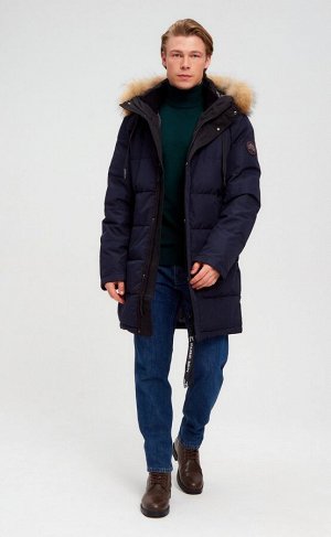 Куртка мужская зимняя с капюшоном SCM-JW708-CR темно-синяя