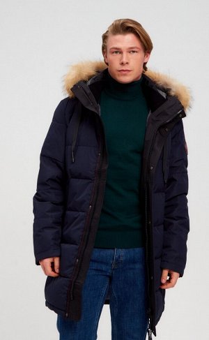 FINE JOYCE Куртка мужская зимняя с капюшоном SCM-JW708-CR темно-синяя