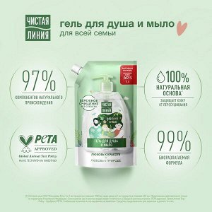 NEW ! Чистая Линия жидкое мыло и гель для душа с березовым соком на 100% натуральной основе 1000 мл