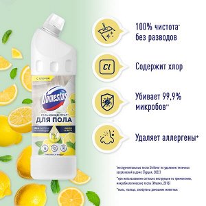 NEW ! Domestos гель-концентрат для пола, Лимон и мята 1 л